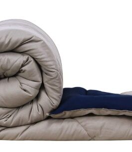 Reversible Grey & Navy Blue Quilted Comforter