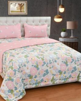Pink Floral Reversible Quilted Comforter